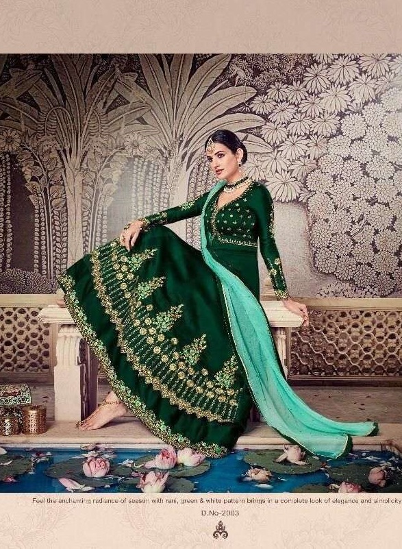 Function Wear Georgette Fabric Radiant Green Color Sharara Suit