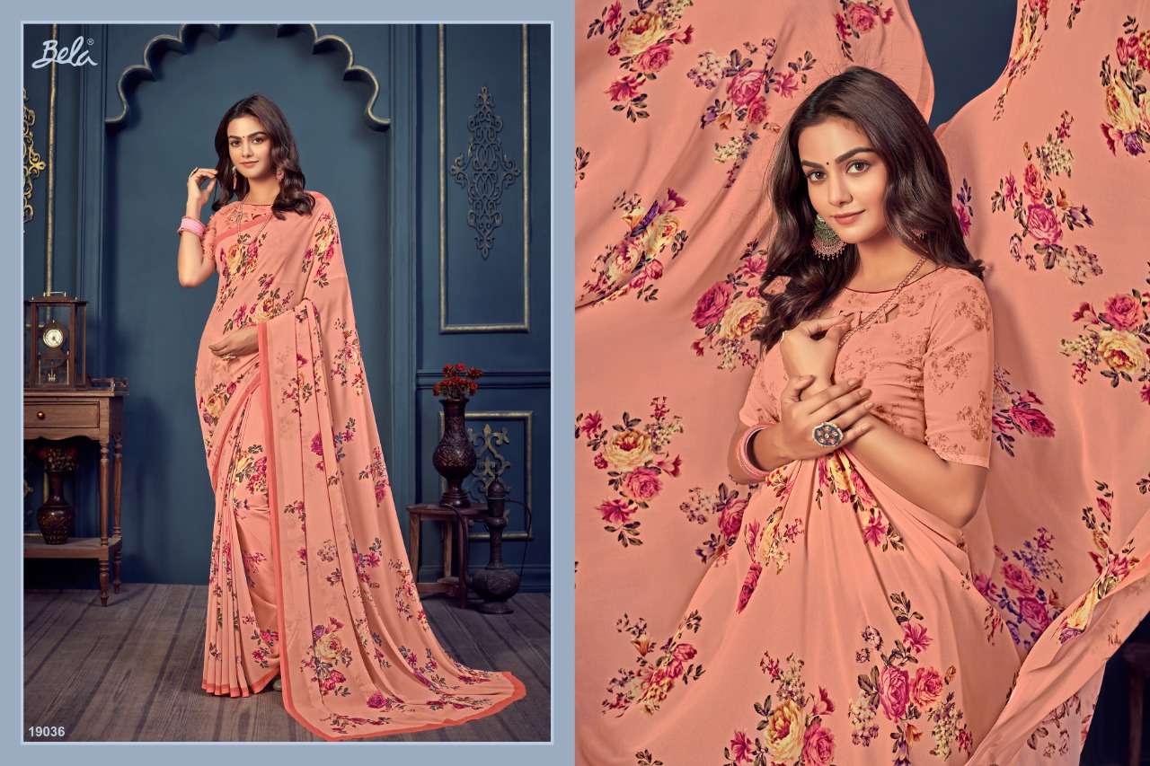 Flora Vol-6 By Bela Fashion Latest Satin Georgette With Work Sarees  Collection