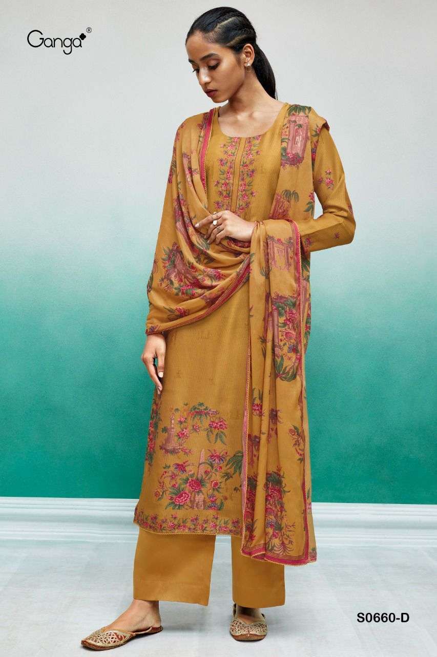 Ganga fashion serene lawn cotton designer printed salwaar suit 7523 -  Suvesa- women's clothing