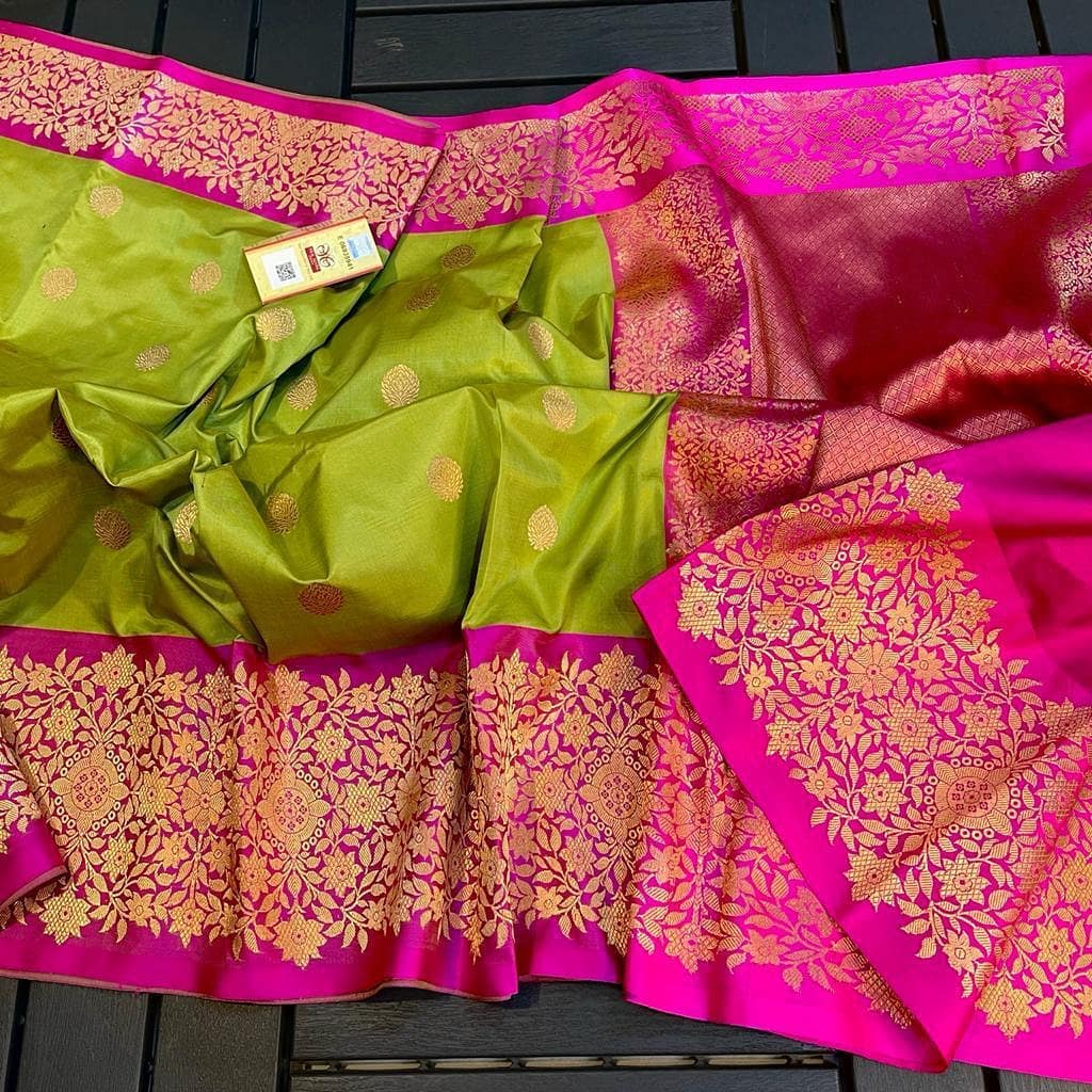 Banarasi Katan Silk silkmark certified with stitched blouse - purple b –  BeGorgeousByPS