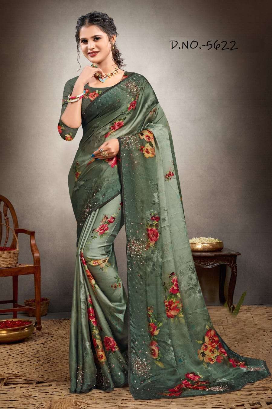 FLOWER BY NARI FASHION 5621 TO 5632 SERIES SILK UNSTICHED SAREES WHOLESALE  12 PCS