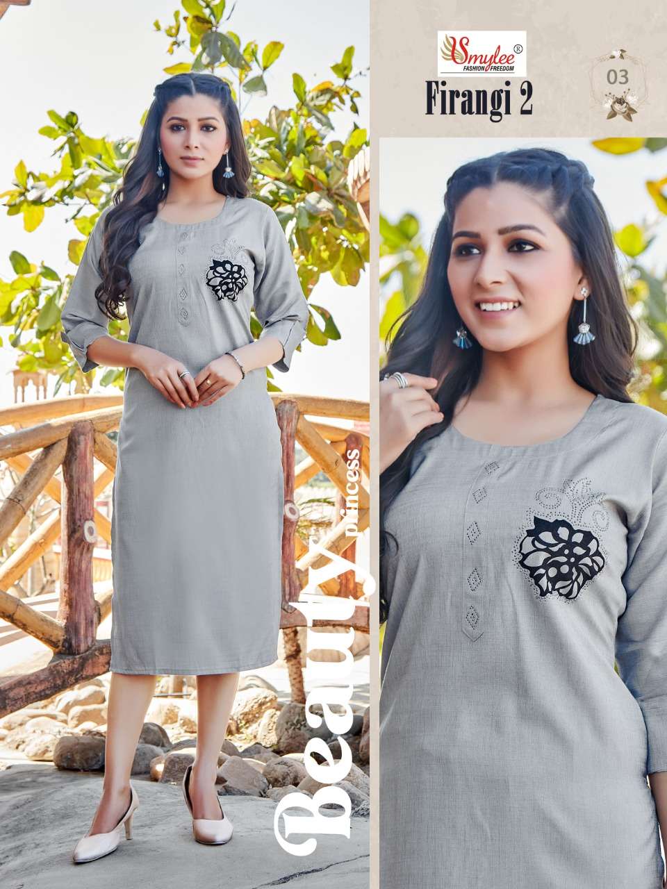 FIRANGI VOL-2 BY SMYLEE 01 TO 08 SERIES RAYON FULL STICHED KURTIS ...