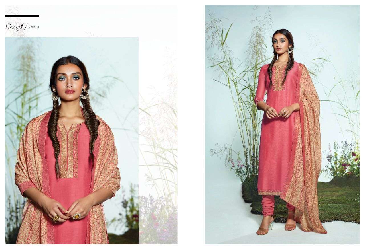 BLISSE BY GANGA FASHION SILK UNSTICHED SALWAR SUITS WHOLESALE 6 PCS