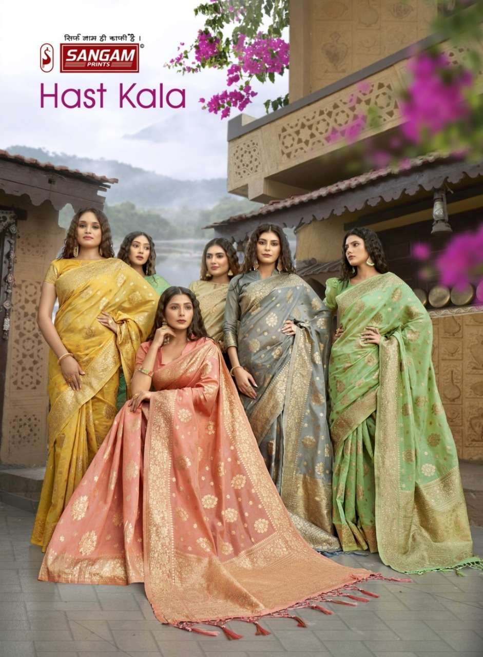 Sangam Hast Kala Cotton Handloom Designer Saree Collection Catalog