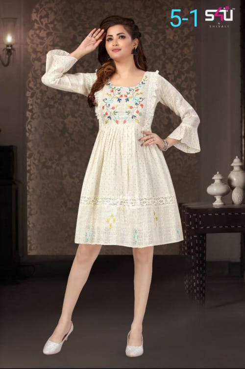 Pearl White Shibori Print Kurti | Shibori dress, Printed gowns, Fashion  dresses