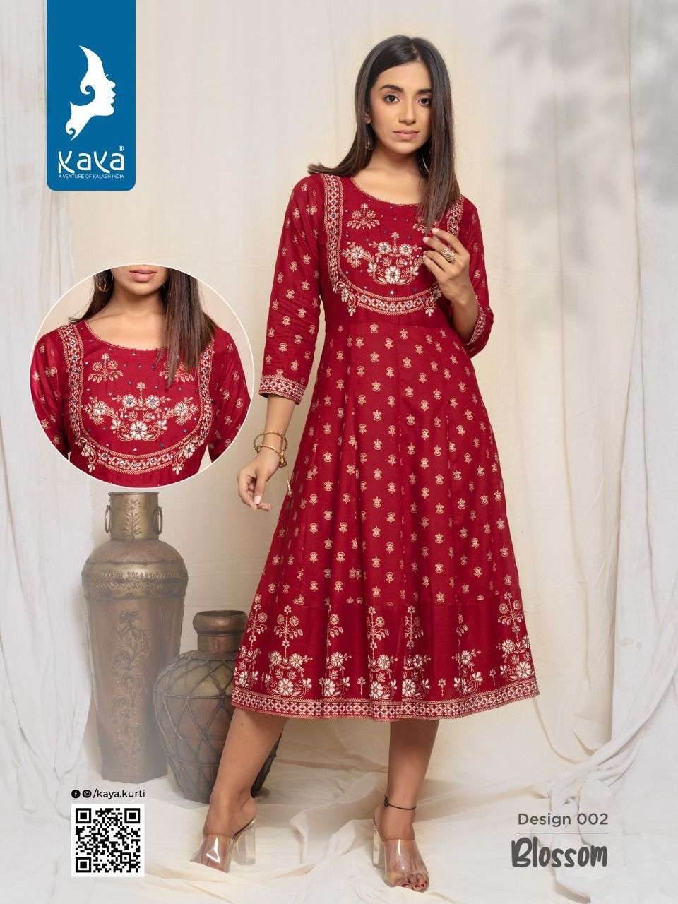 Kaya Blossom Fancy Wear Anarkali Kurti Collection textileexport