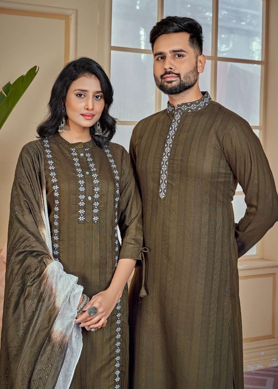 Matching Couple Dress Designer Quality Fabric At Wholesale Price