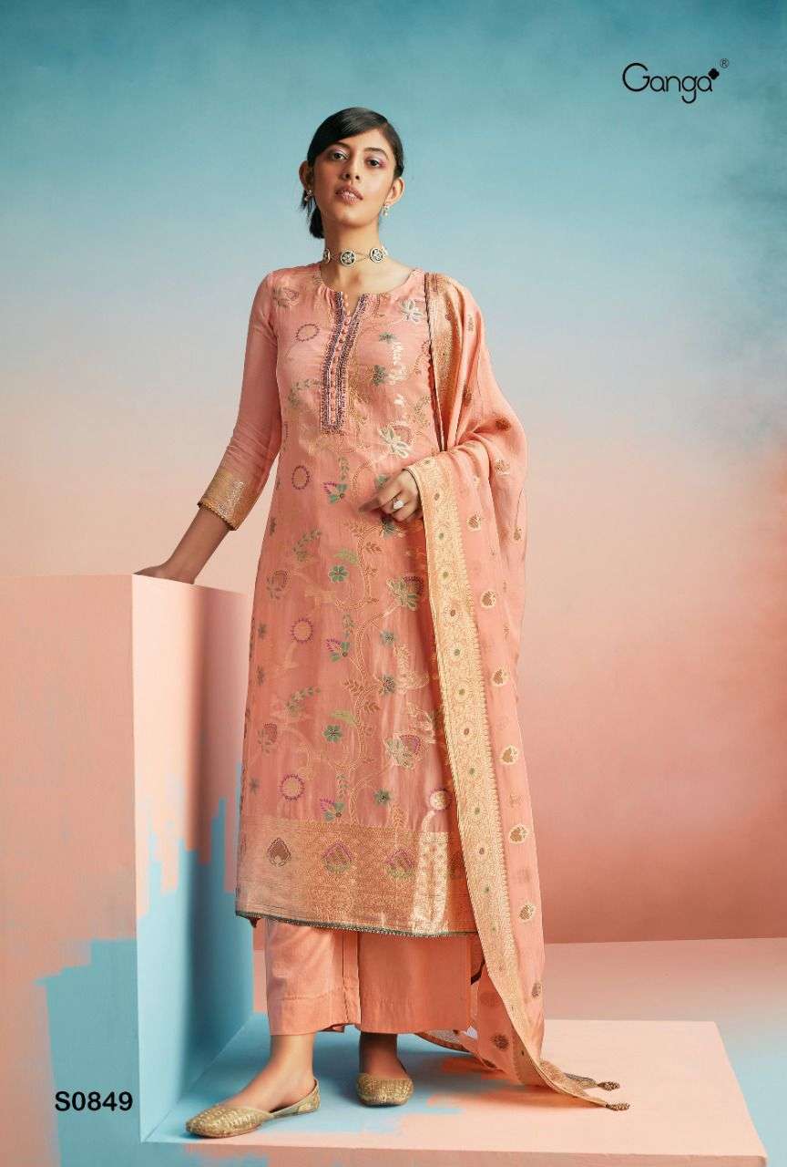AALIA BY GANGA FASHIONS 1573-A TO 1573-D SERIES COTTON EMBROIDERY DRESSES
