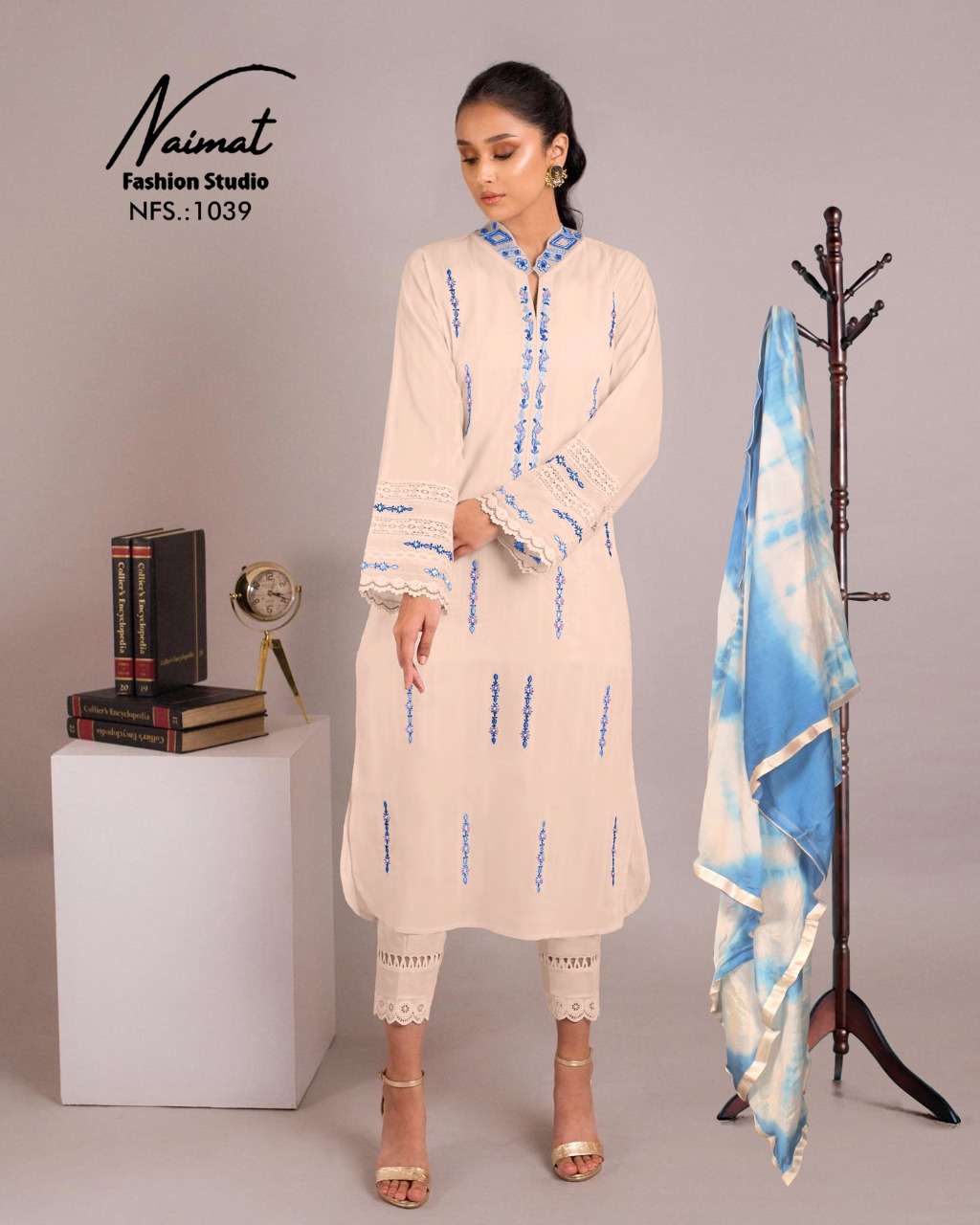 NFS 1039 COLOURS BY NAIMAT FASHION STUDIO GEORGETTE FULL STICHED SALWAR  SUITS WHOLESALE 2 PCS