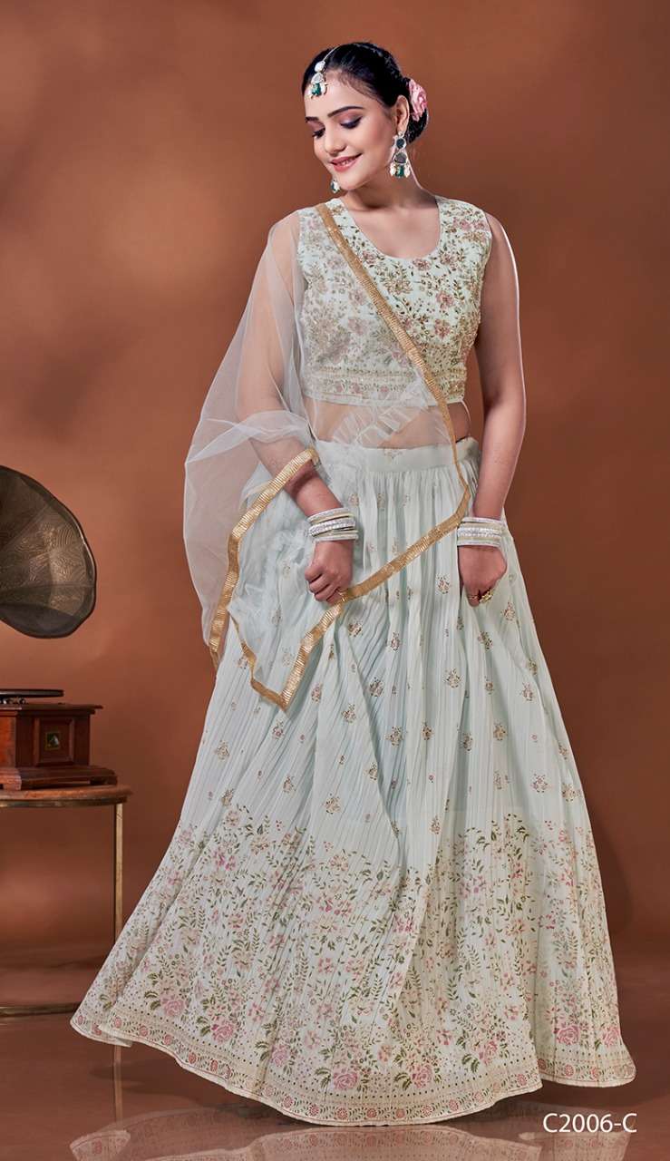 Buy Designer Embroided Lehenga Online in India - Modern Sahiba