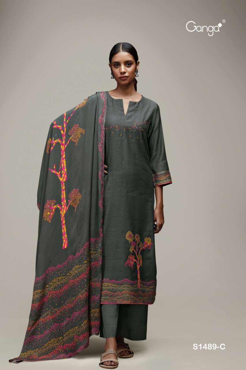 ganga launch serene lawn cotton printed colorful designer salwar suits - SM  CREATION