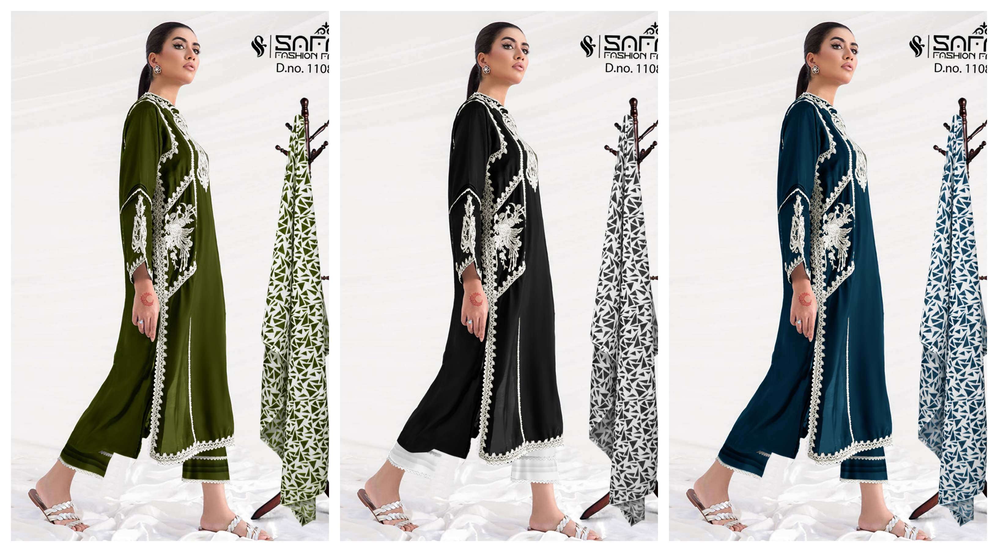 SAFA 1108 COLOURS BY SAFA FASHION FAB GEORGETTE PAKISTANI FULL STICHED  SALWAR SUITS WHOLESALE 3 PCS