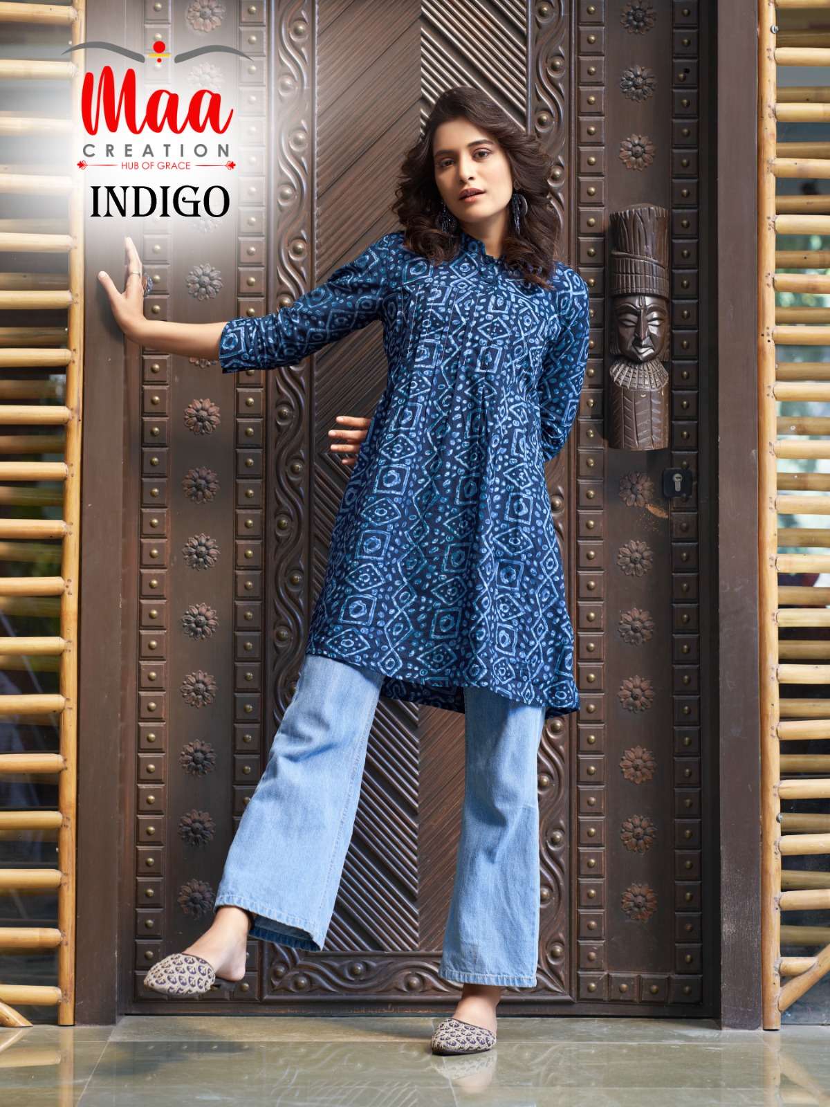 BUY ONLINE MAA CREATION BRAND CATALOGUES OF KURTIS AT WHOLESALE PRICE