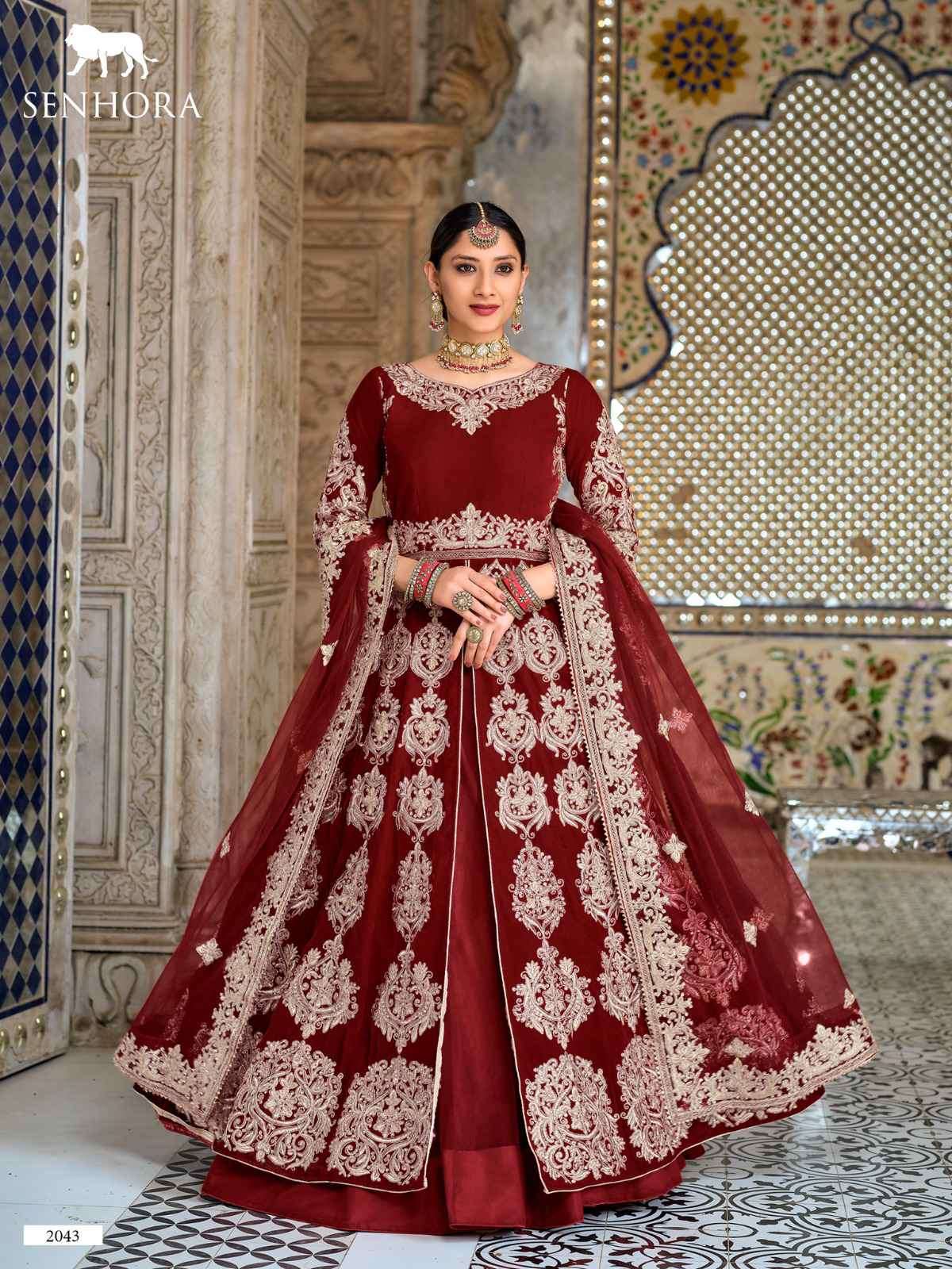 Pakistani Red Dulhan Lehenga Gown Bridal Attire #BN1064, 44% OFF