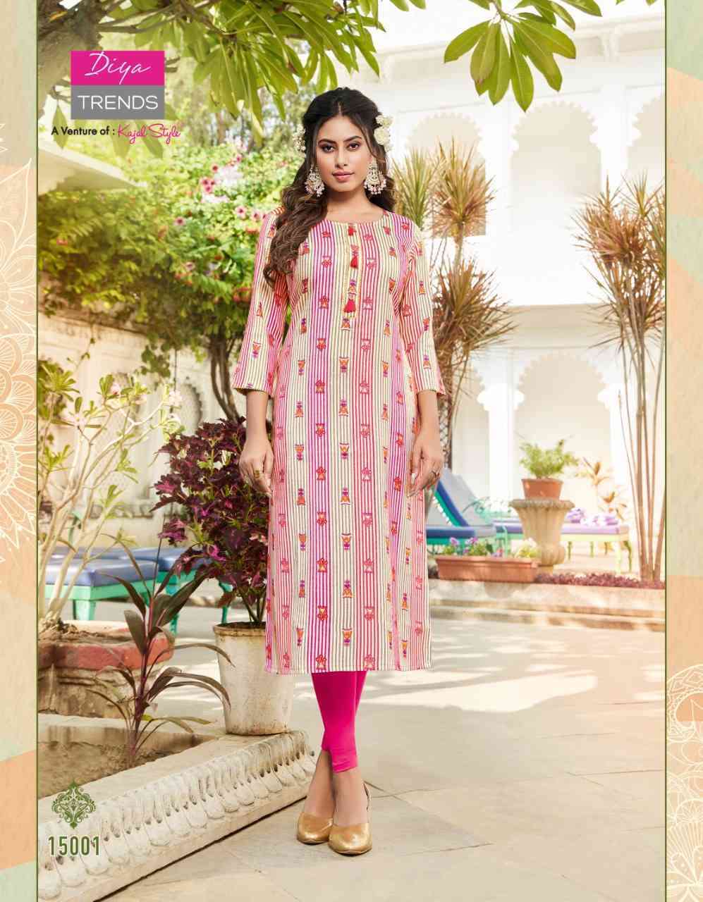 GARDEN CITY VOL 15 BY DIYA TRENDS RAYON FULL STICHED KURTIS WHOLESALE 14 PCS