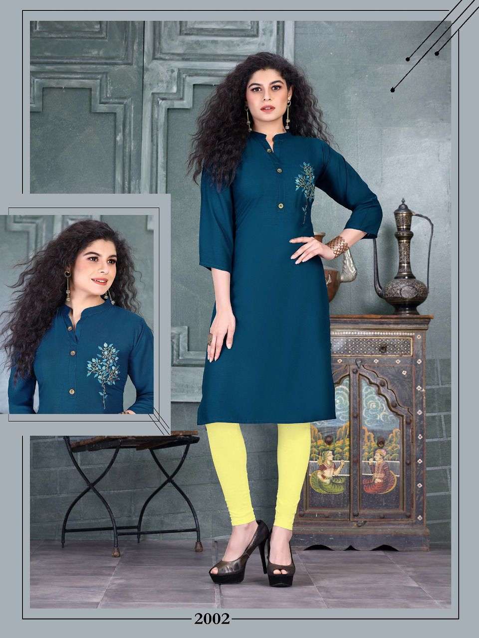 Buy Saadgi Green Embellished A Line Kurta With Dupatta for Women Online @  Tata CLiQ