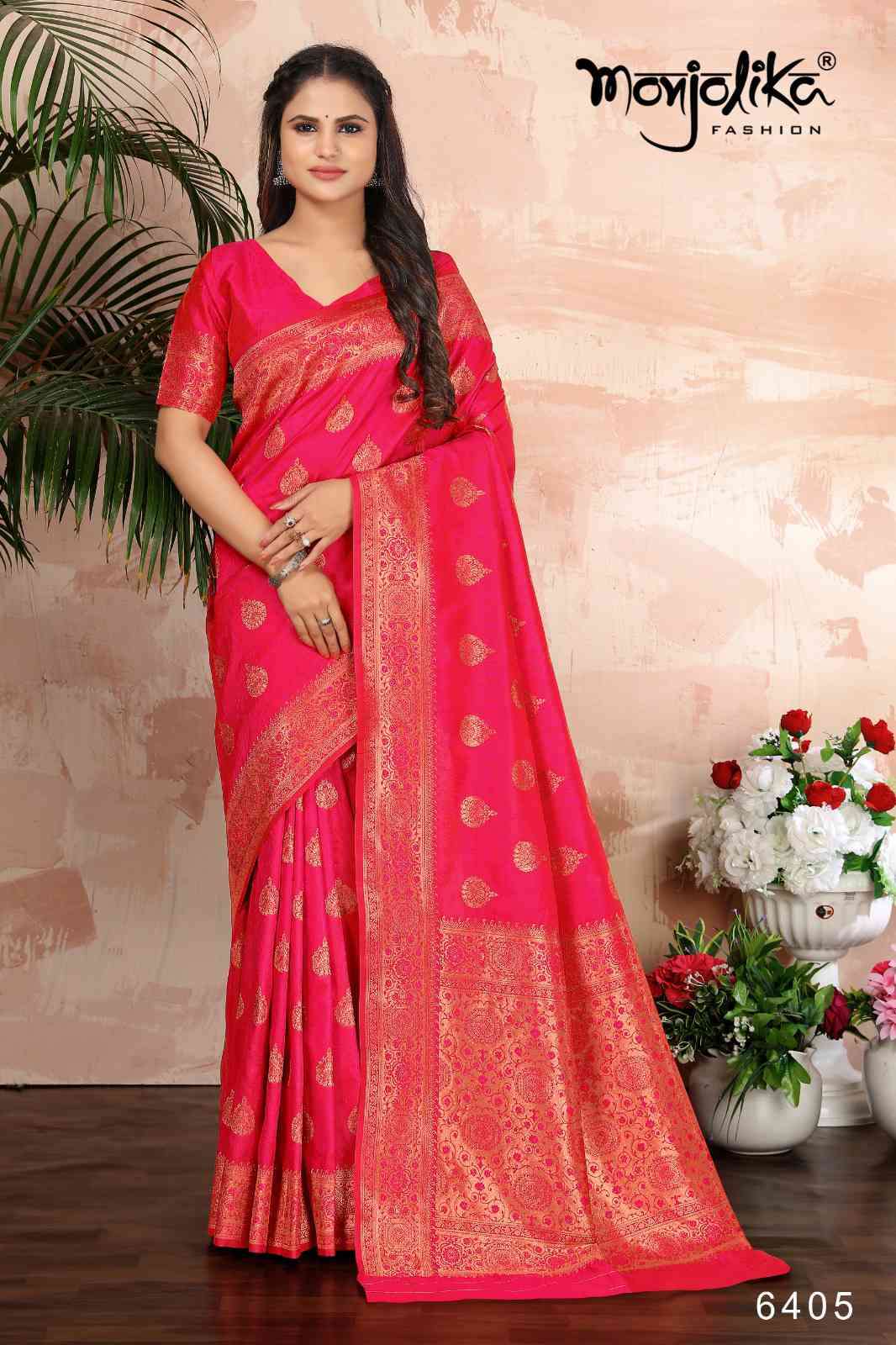 Buy Wine Monjolika Banarasi Silk Weaving Traditional Saree for Women Online  @ Tata CLiQ Luxury