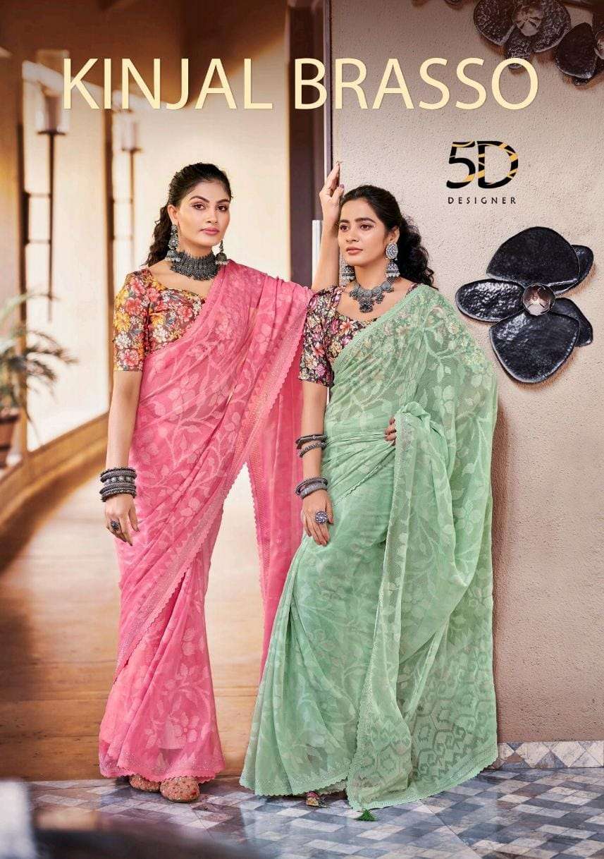 Hand Embroidered Georgette Brasso Saree in Maroon and Pink : SEH3562