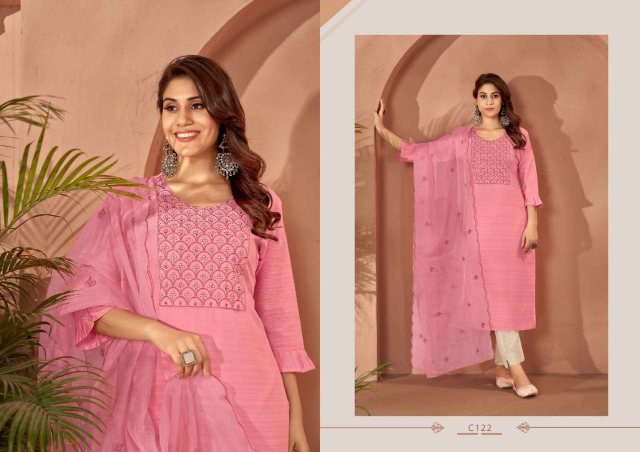 SADHANA BY KAJREE FANCY FABRIC FULL STICHED SALWAR SUITS WHOLESALE 6 PCS