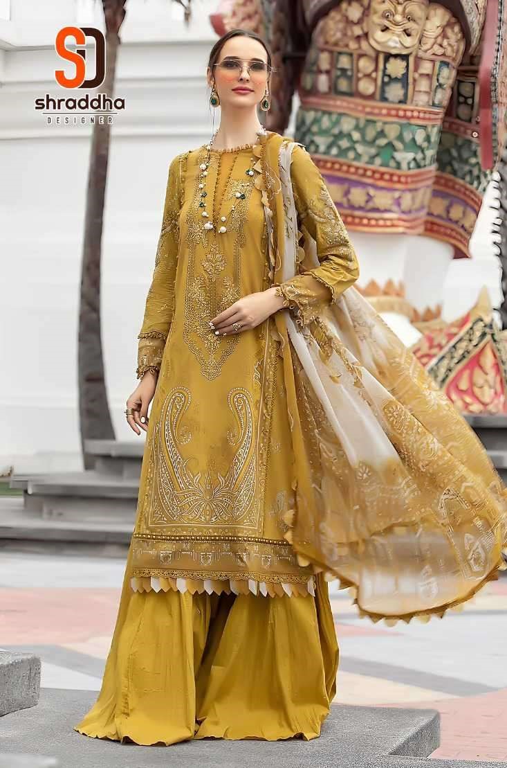 Sharaddha Designer Bliss Vol 1 Lawn Cotton Printed With Embroidery Patch  Work Salwar Kameez Wholesaler Surat