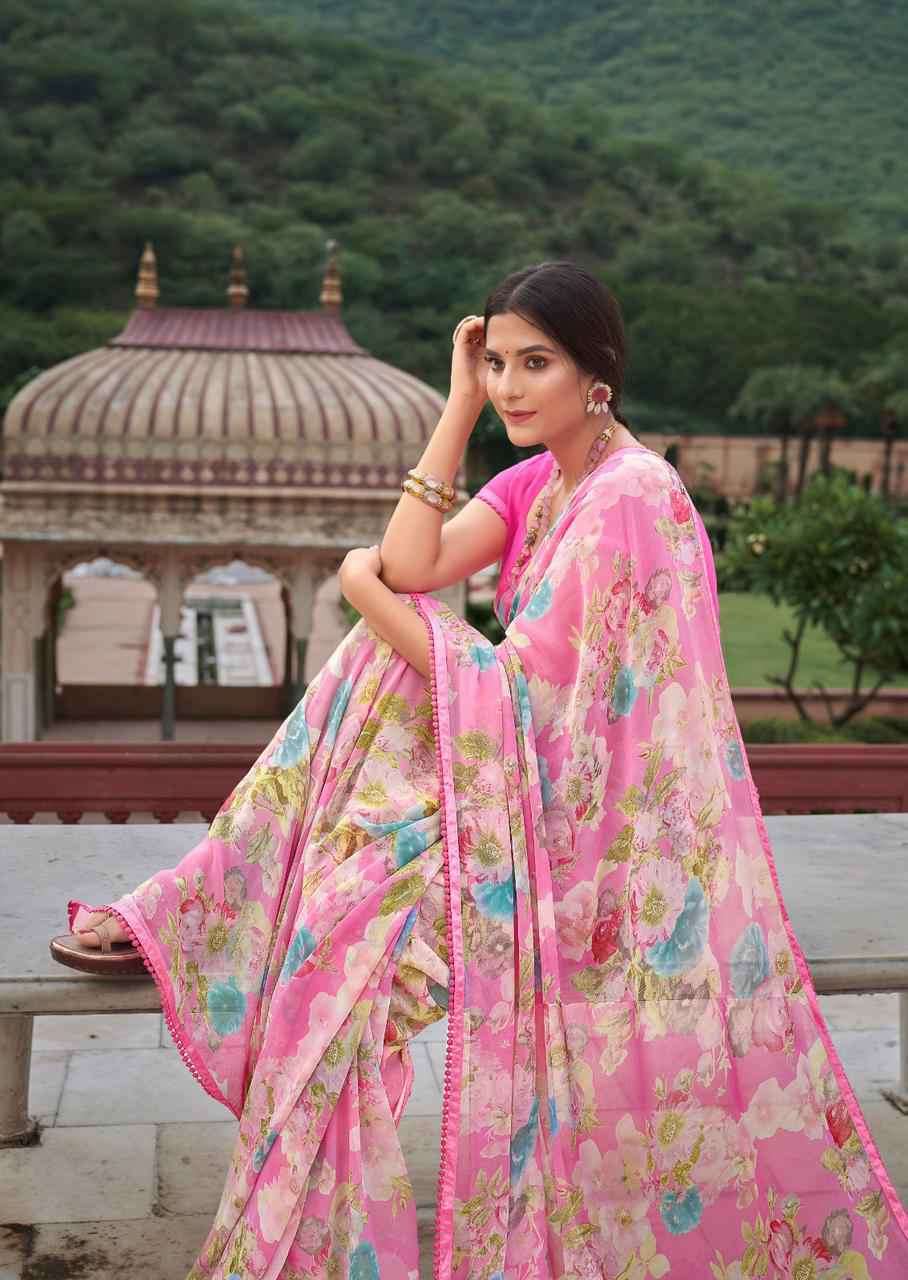 Kashvi Paragi Exclusive Floral Designs Fancy Branded Saree Wholesaler