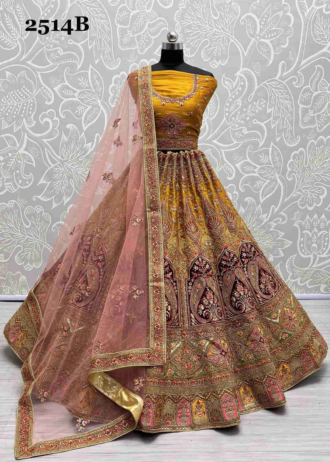 BALAJI EMPORIUM PRESENTS MAROON BRIDAL WEAR LEHENGA CHOLI COLLECTION AT WHOLESALE  PRICE 7292