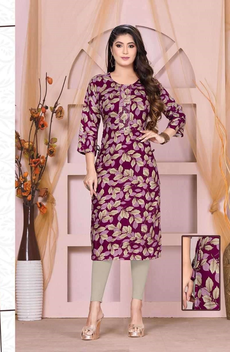 QUEST BY 100 MILES RAYON EMBROIDERY READYMADE NEW BEAUTIFUL ELEGANT DECENT  LATEST FANCY STRAIGHT KURTI WITH PANT COMBO SET BEST EXPORTER IN INDIA  NEWZEALAND UAE - Reewaz International | Wholesaler & Exporter