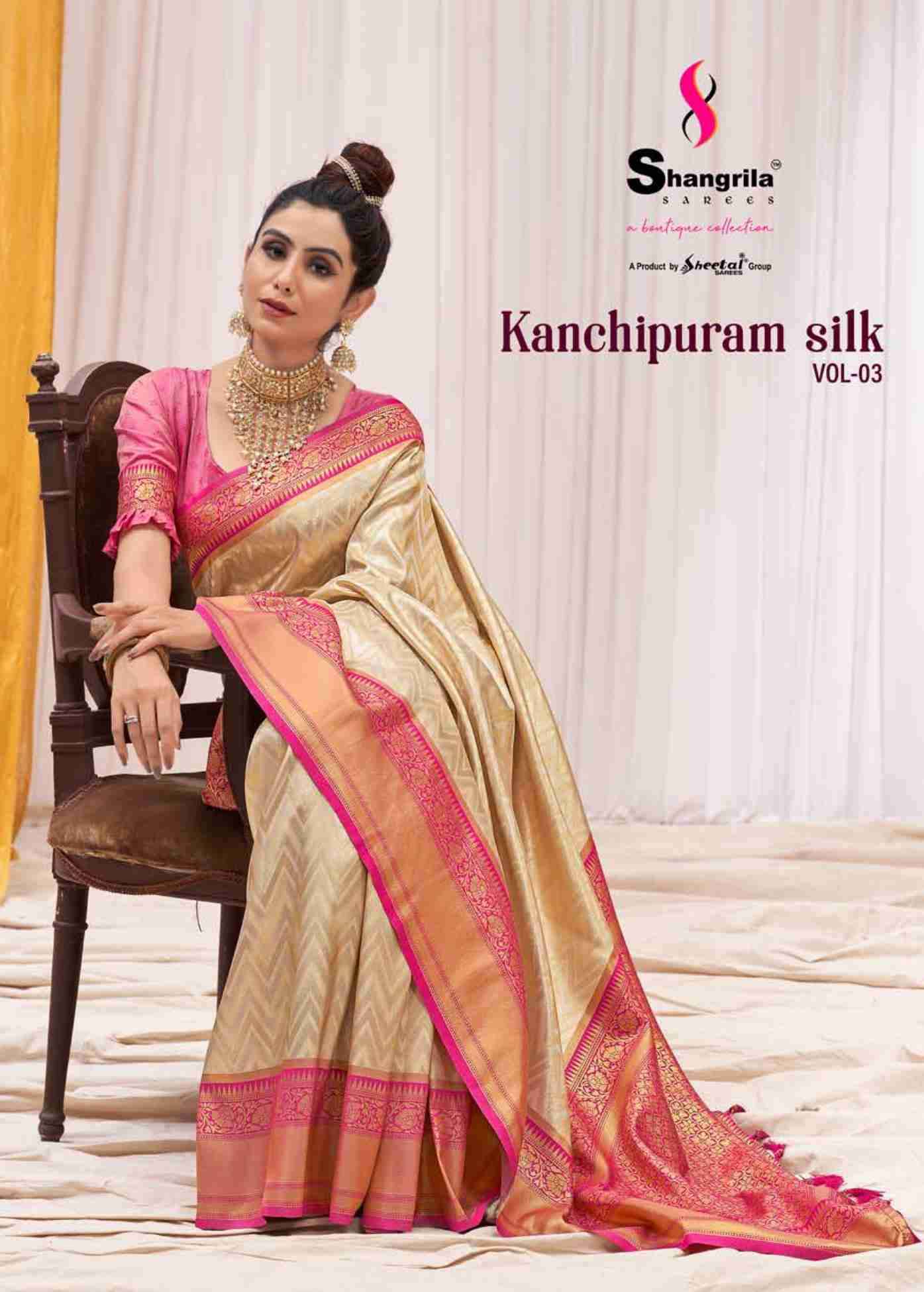 Pari Pink Kanjivaram Silk Saree With Pure Zari Weaving