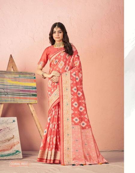 Aura Aaira Rose Linen Saree (Red) in Surat at best price by Textile Export  - Justdial