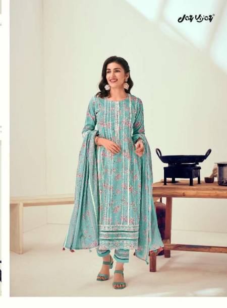 Jay Vijay Jiyana Fancy Block Designs Designer Cotton Ladies Suit