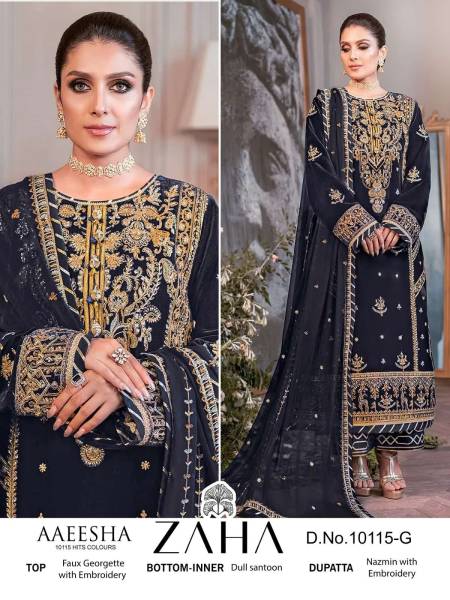 Zaha 10119 Hit Design Brown Semi Stitched Georgette Pakistani Suit