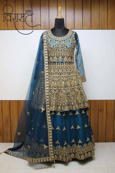 PEPLAM HIT DESIGN 1001 BY VIRASAT SERIES LEHENGAS WHOLESALE 1 PCS