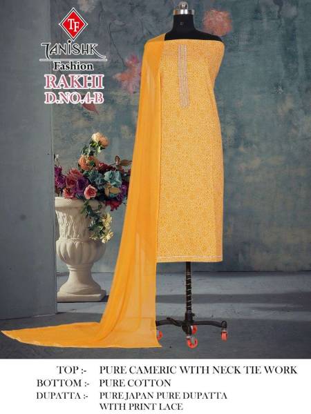 RAKHI-4 BY TANISHK FASHION 4-A TO 4-D SERIES CAMBRIC UNSTICHED SALWAR ...