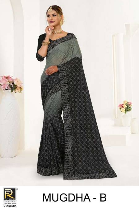 Silk Saree by Mugdha | Fancy sarees party wear, Stylish sarees, Elegant  saree