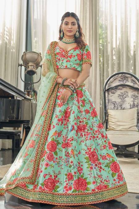 Blossom in Style with Floral Lehenga Choli | Zeel Clothing | Work Details:  Tassels