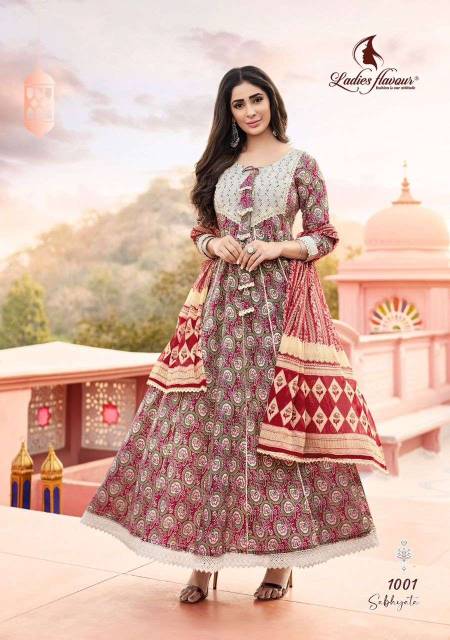 1683093234643769856 ladies flavour sabhyata fancy printed stylish gown dupatta summer collection 1 2023 05 01 13 44 24