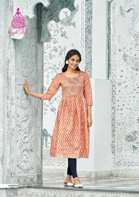 FASHION BLOOM VOL-1 BY KAJAL STYLE 1001 TO 1008 SERIES FULL STICHED RAYON  KURTIS WHOLESALE 8 PCS