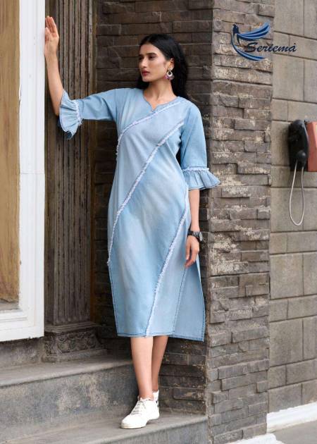 Plain Office wear Denim Kurti at Rs.699/Piece in jamshedpur offer by  Jassals Collections