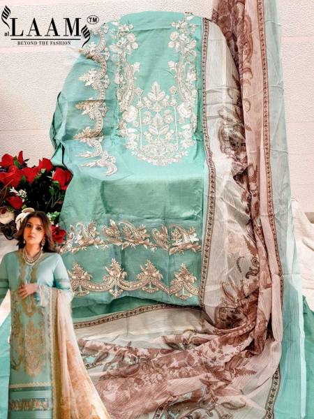 MARIA. B GREEN CHIFFON DUPATTA BY AL LAAM CHIFFON PAKISTANI UNSTICHED ...