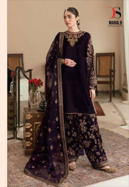 MARIA.B EMBROIDERED VELVET BY DEEPSY SUITS VELVET PAKISTANI SEMI ...