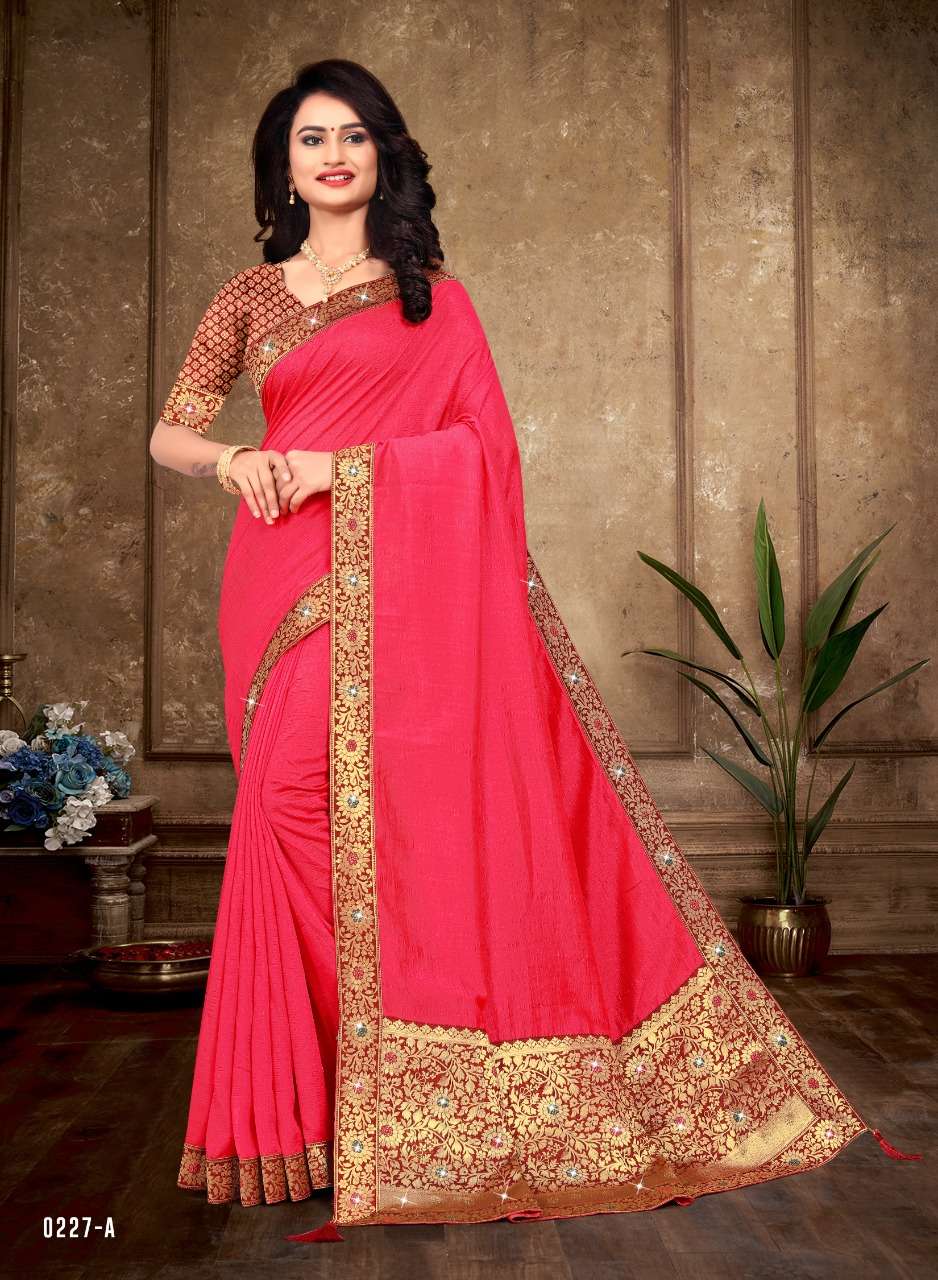 ASHOK VATIKA BY INDIAN WOMEN 8227-A TO 8227-F SERIES SAREES WHOLESALE 6 PCS