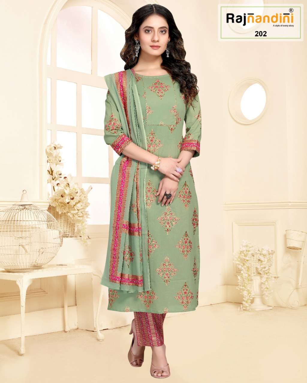 RAJNANDINI 201 SERIES BY RAJNANDINI SERIES SALWAR SUITS WHOLESALE 5 PCS