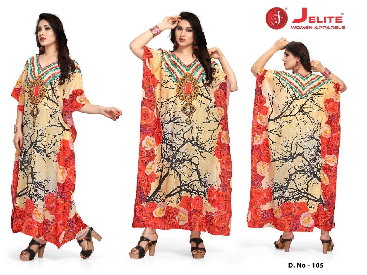 STYLISH COTTON KAFTAN BY JELITE 101 TO 108 SERIES COTTON GOWNS ...