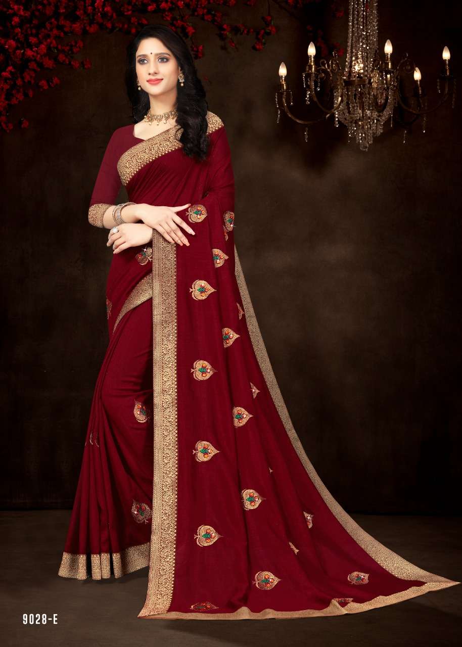 BADAM KATLI VOL-3 BY INDIAN WOMEN 9028-A TO 9028-H SERIES SILK SAREES ...