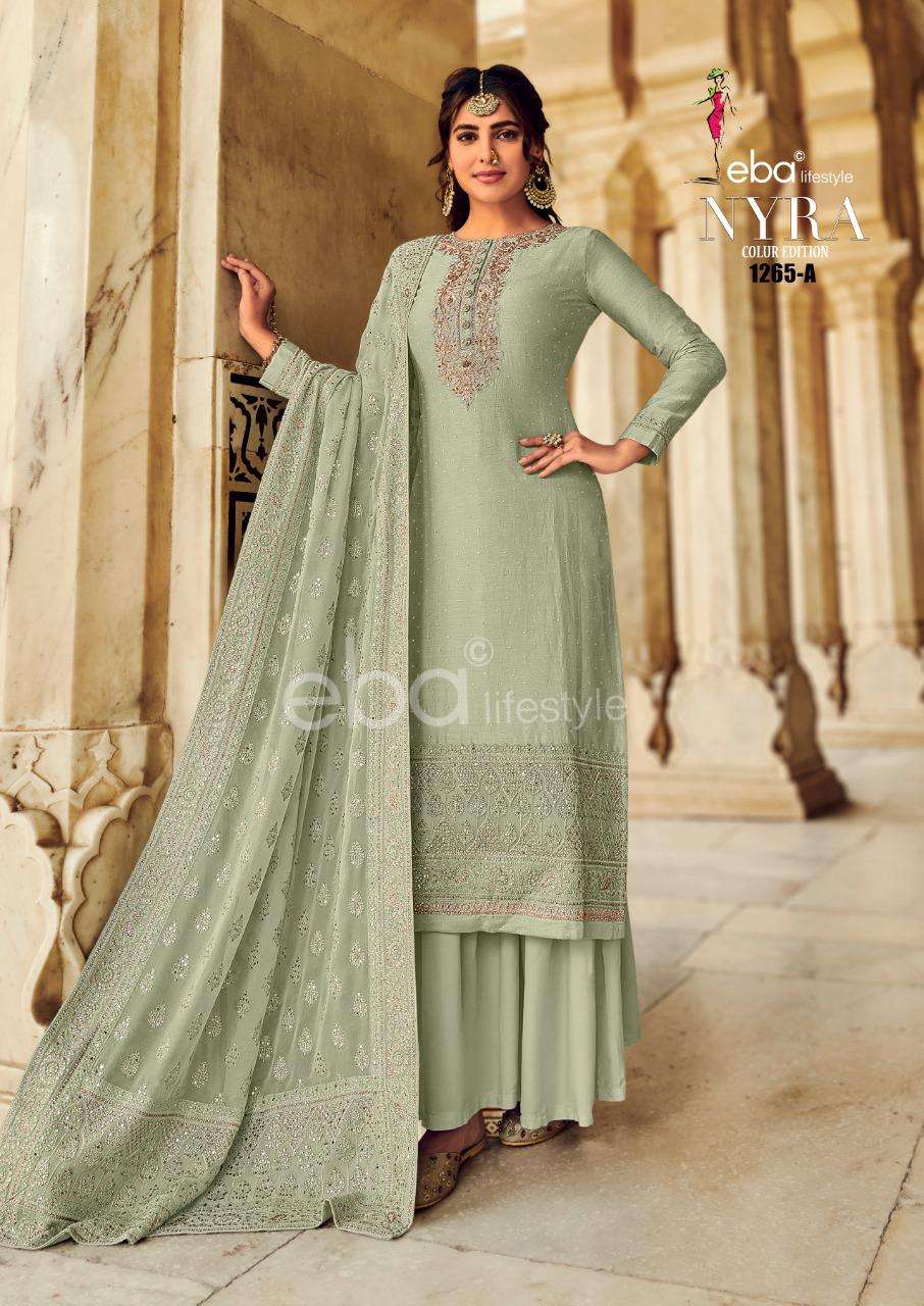 NYRA 1265 COLOURS BY EBA LIFESTYLE 1265-A TO 1265-D SERIES SILK SALWAR ...