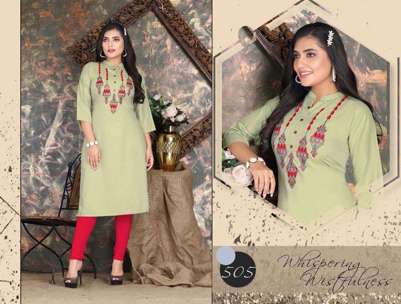 ROSE BERRY BY BEAUTY QUEEN 501 TO 508 SERIES RAYON FULL STICHED KURTIS ...