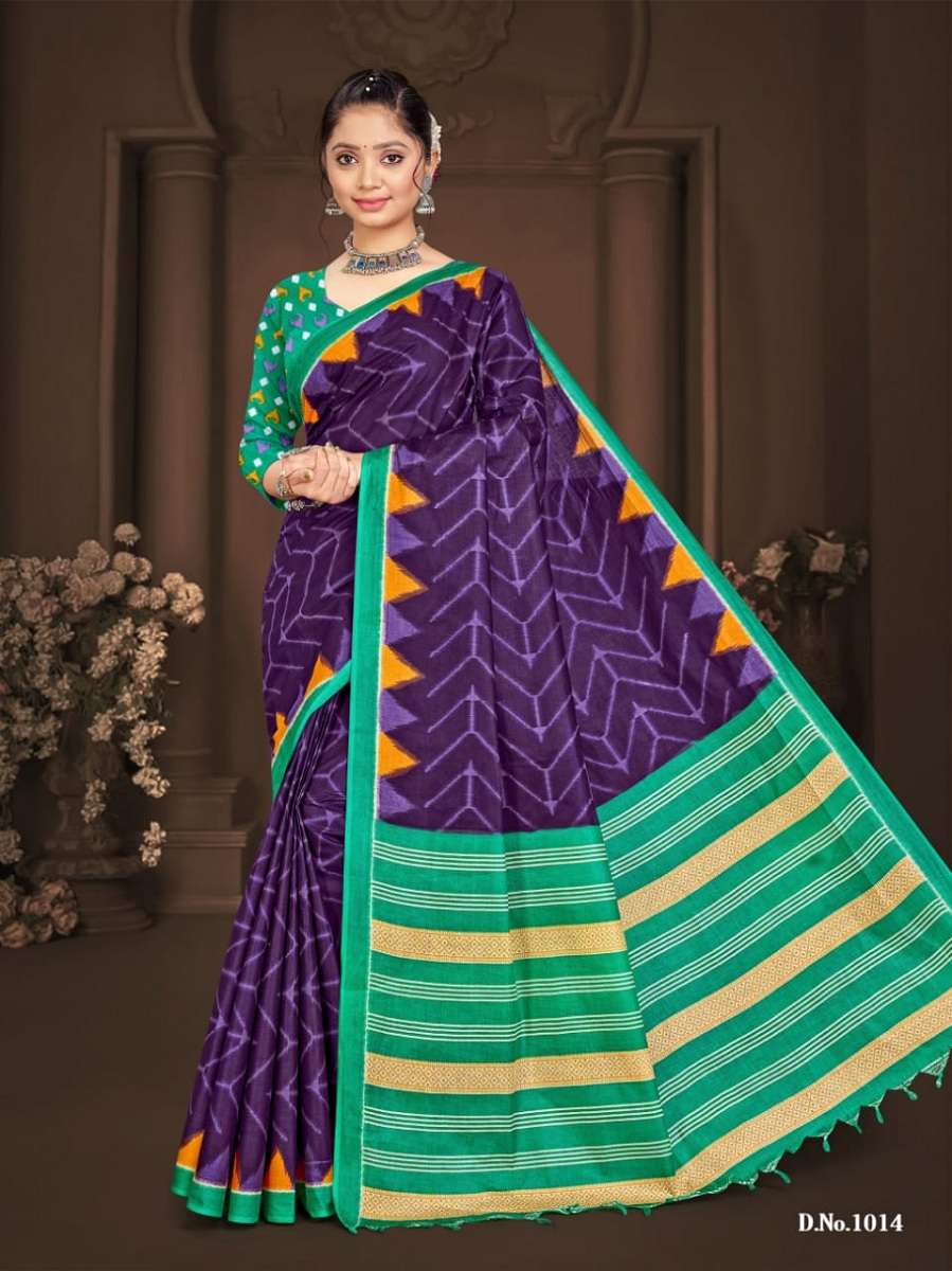 Ikkat By Smc Cotton Full Stiched Sarees Wholesale 20 Pcs