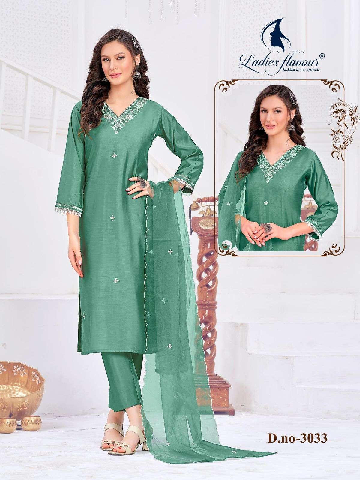 3032 AND 3033 BY LADIES FLAVOUR ORGANZA FULL STICHED SALWAR SUITS ...