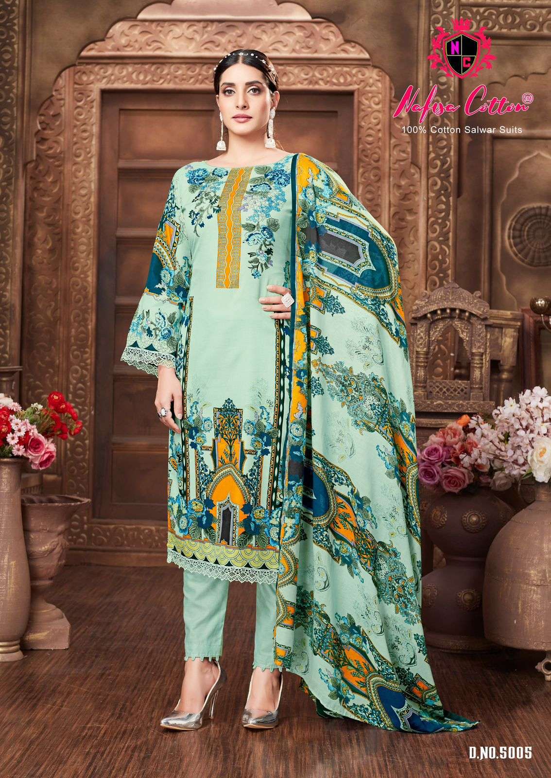 MAHERA KARACHI SUITS VOL-5 BY NAFISA COTTON PAKISTANI SEMI STICHED ...